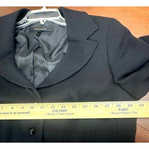 ESCADA Womens Black Jacket Blazer NEW Wool RUFFLES DOUBLURE VINTAGE Size 42 - Picture 9 of 11